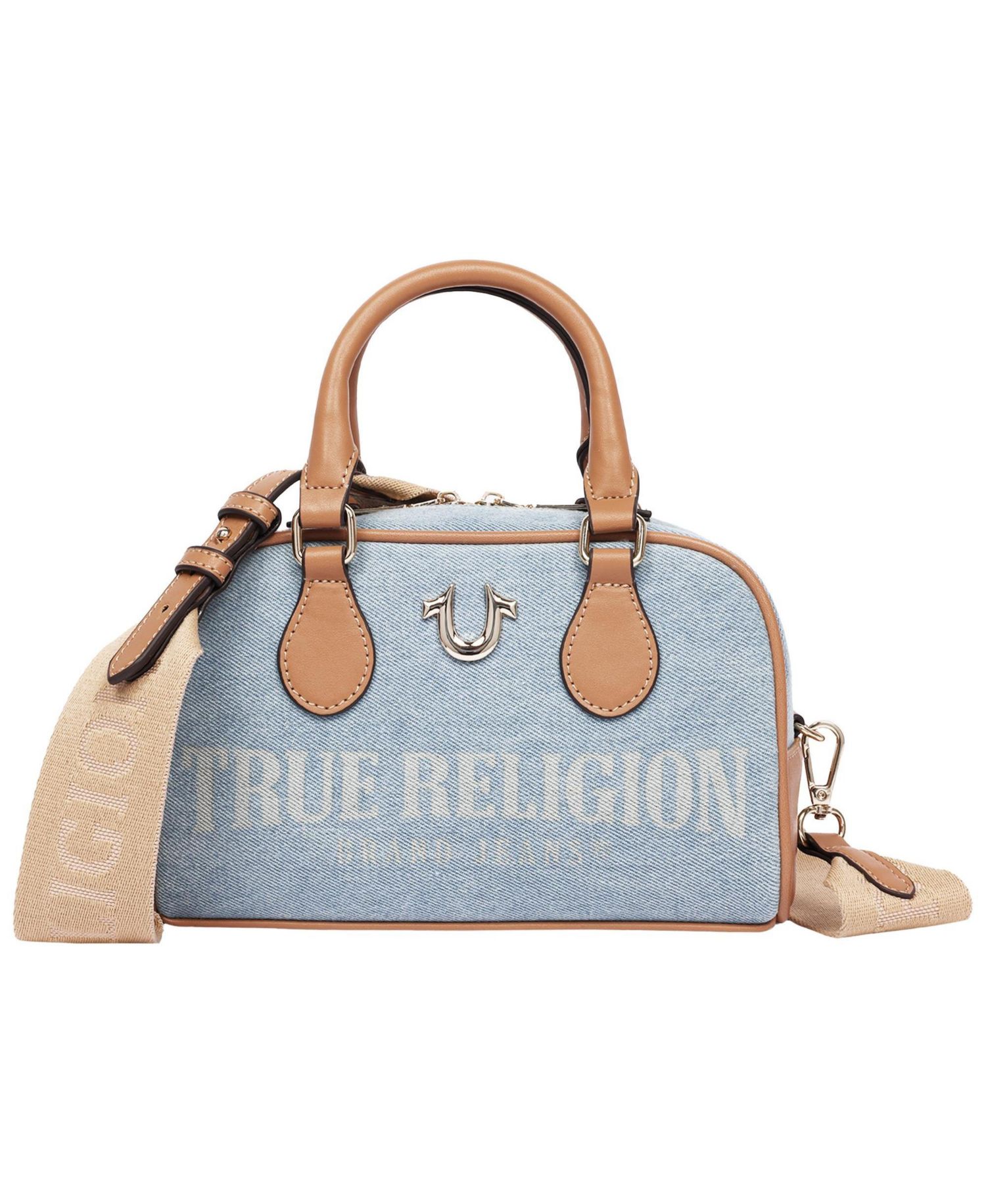 Women's Denim Logo Mini Satchel Crossbody Bag