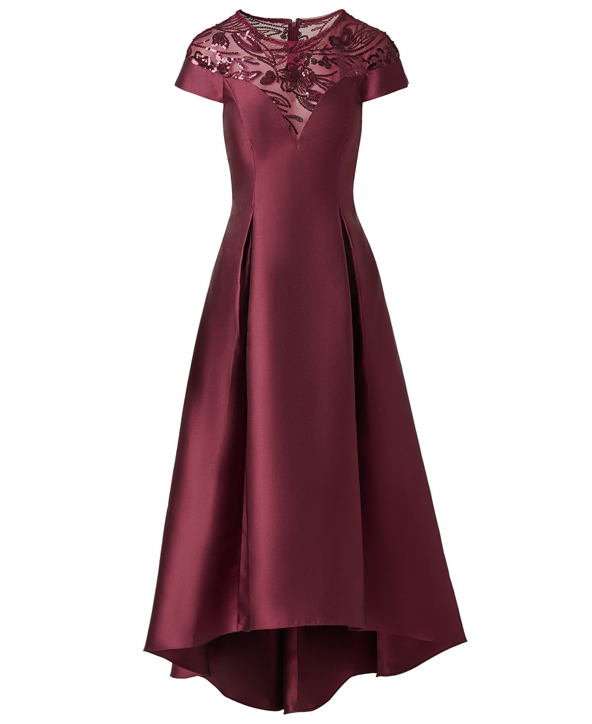 Adrianna Papell Women's Sequin Combo Mikado High-Low Ball Gown view 6 — MAYCSS fashion products