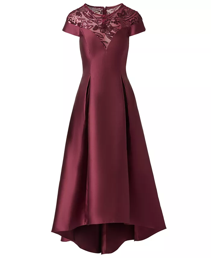 Women's Sequin Combo Mikado High-Low Ball Gown - thumbnail 6