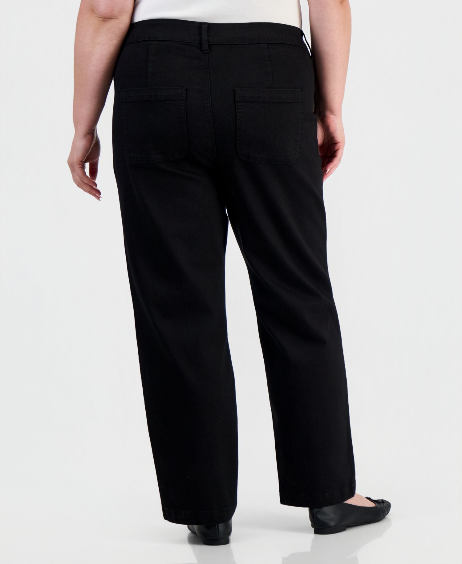 Plus Size High-Rise Pull-On Utility Jeans