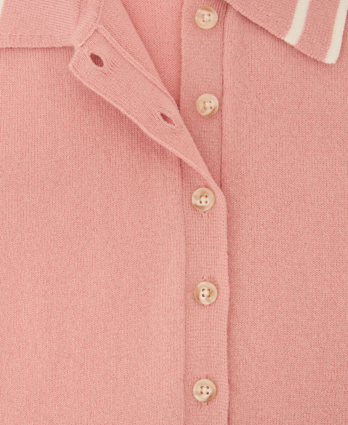 Женский топ REISS Wool-Cashmere Sleeveless Polo, цвет: Pinkivory — фото 5