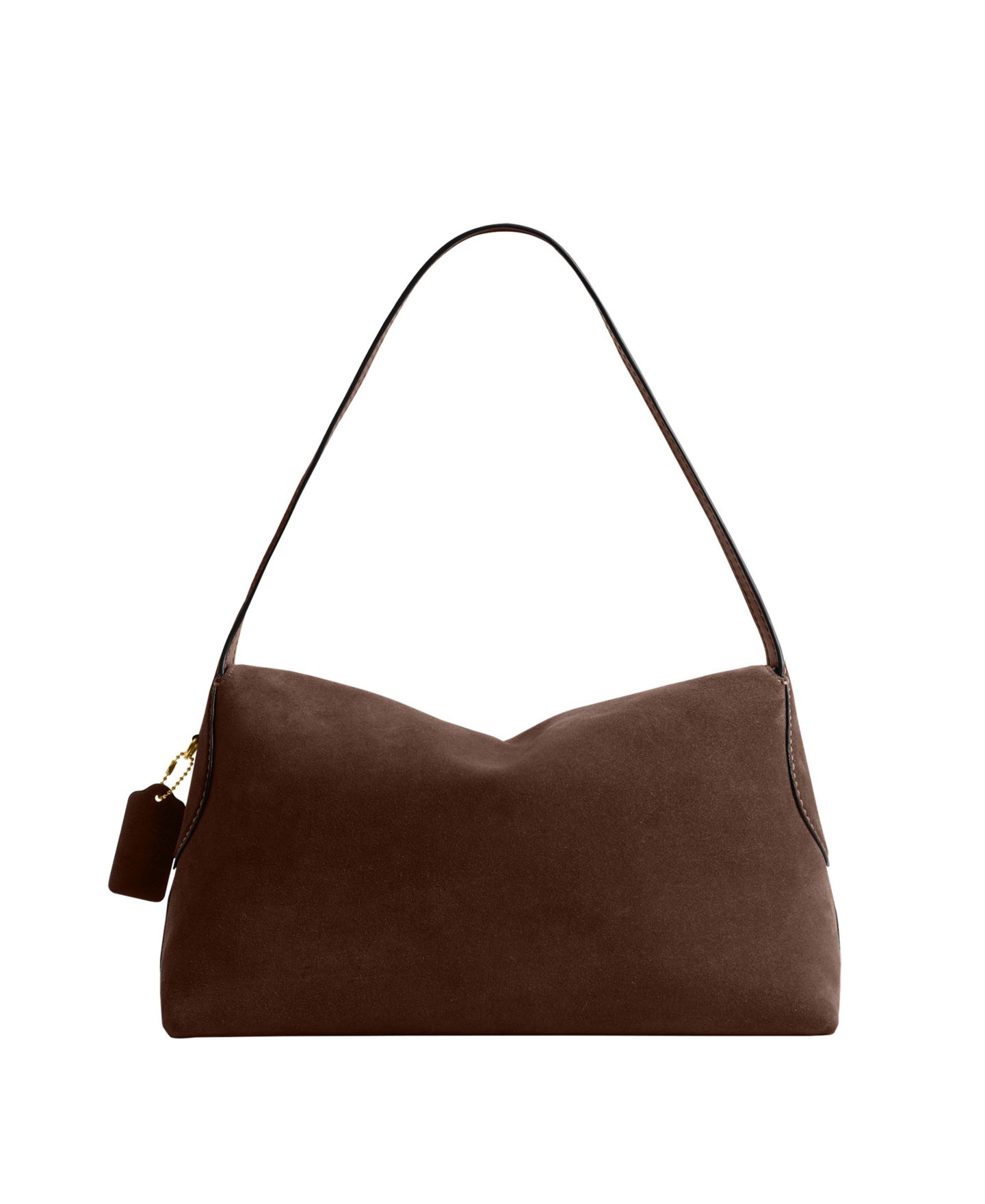 Женская сумка COACH Chelsea Large Suede Shoulder 36, цвет: Латунный / Шоколадный — фото 3