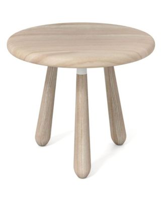 Outdoor Coffee Table with 18 Inch Round Mahogany Wood Top and Tripod Base