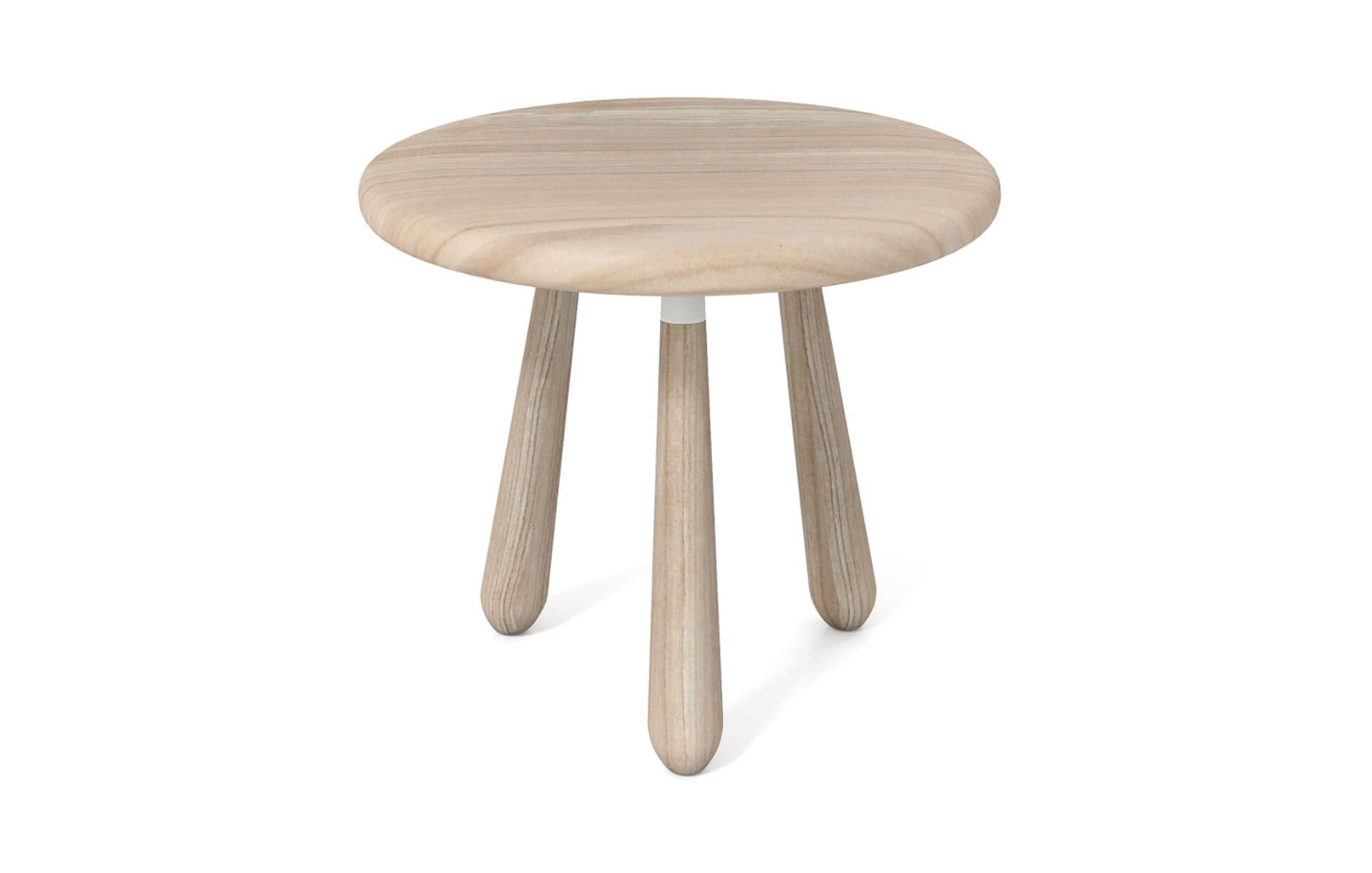 Yiortwo Outdoor Coffee Table with 18 Inch Round Mahogany Wood Top and Tripod Base