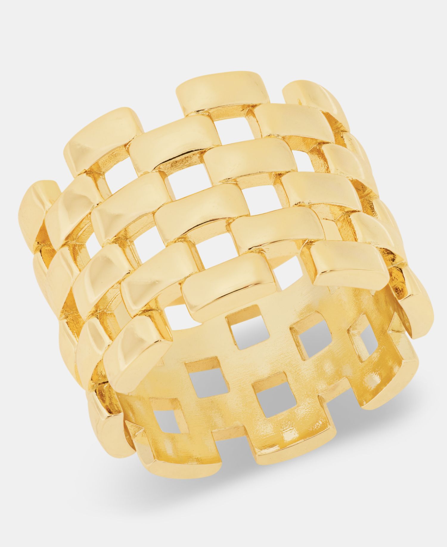 Gold-Tone Basketweave Ring