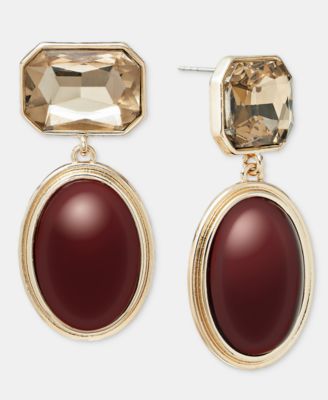 Sculptural Expression Stone Drop Earrings