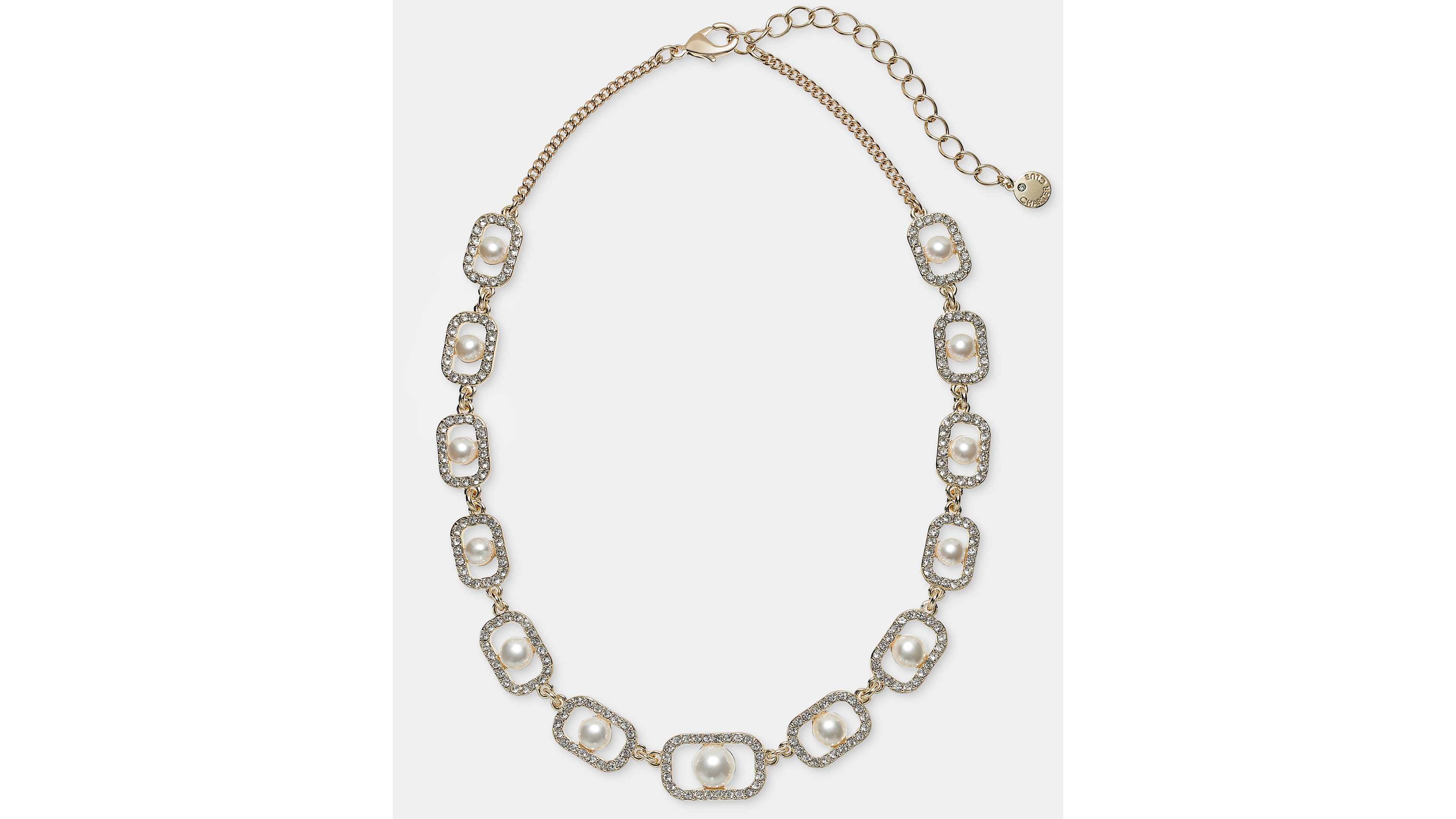 Charter Club Glass and Faux Pearl Frontal Necklace, Macy's Exclusive