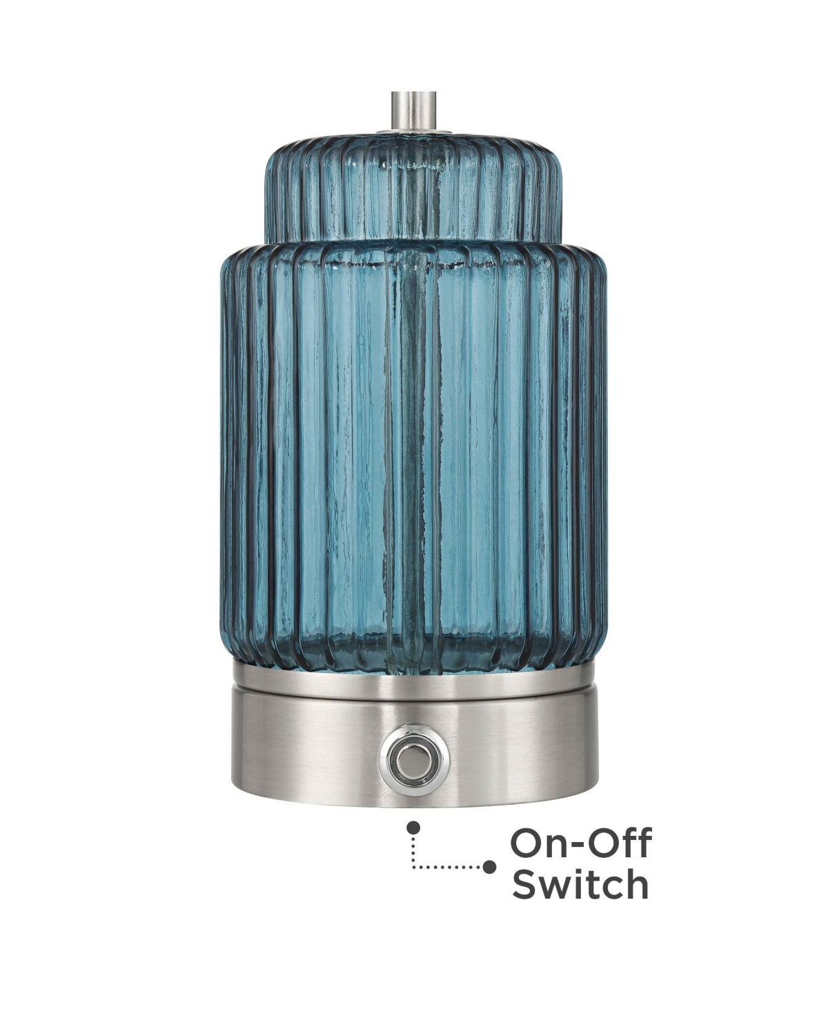 Possini Euro Design Possini Euro Alain 15"H Blue Fluted Glass Cordless Accent Table Lamp