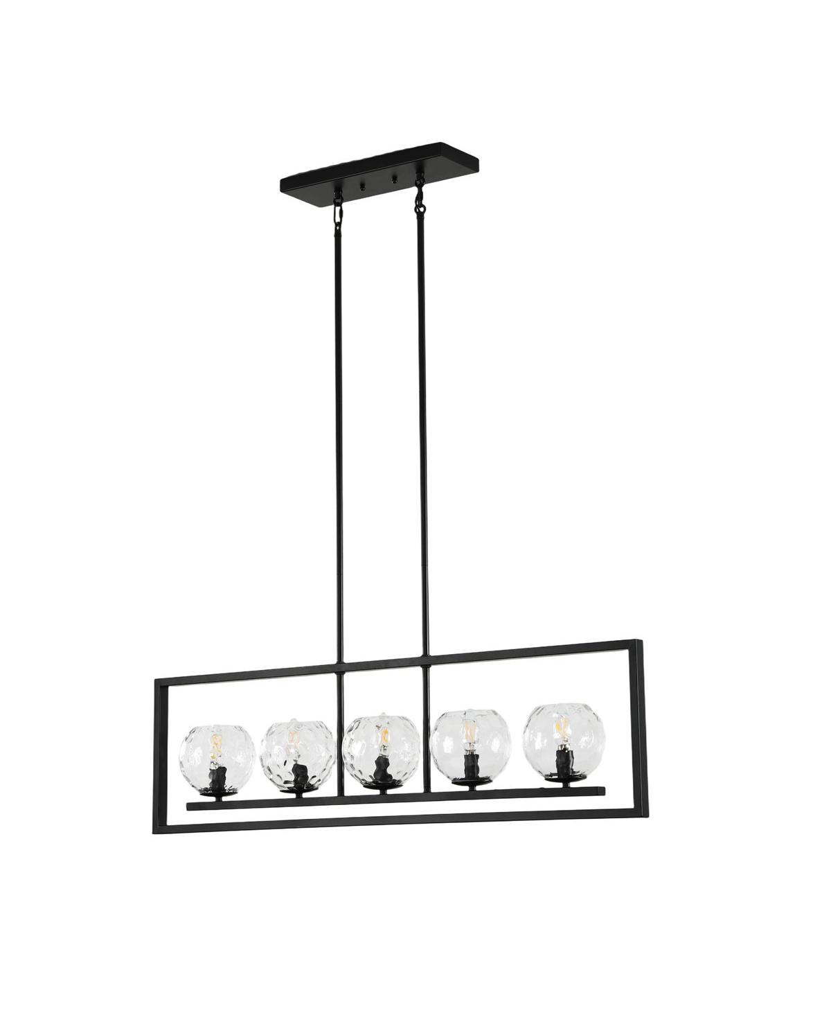 Tribesigns 5-Light Linear Kitchen Island Chandelier, Adjustable Pendant Light
