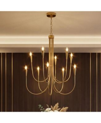 10-Light Modern Chandelier, U-Shaped Arms Chandelier Light Fixture for Living Room Bedroom Dining Room Entryway Hallway