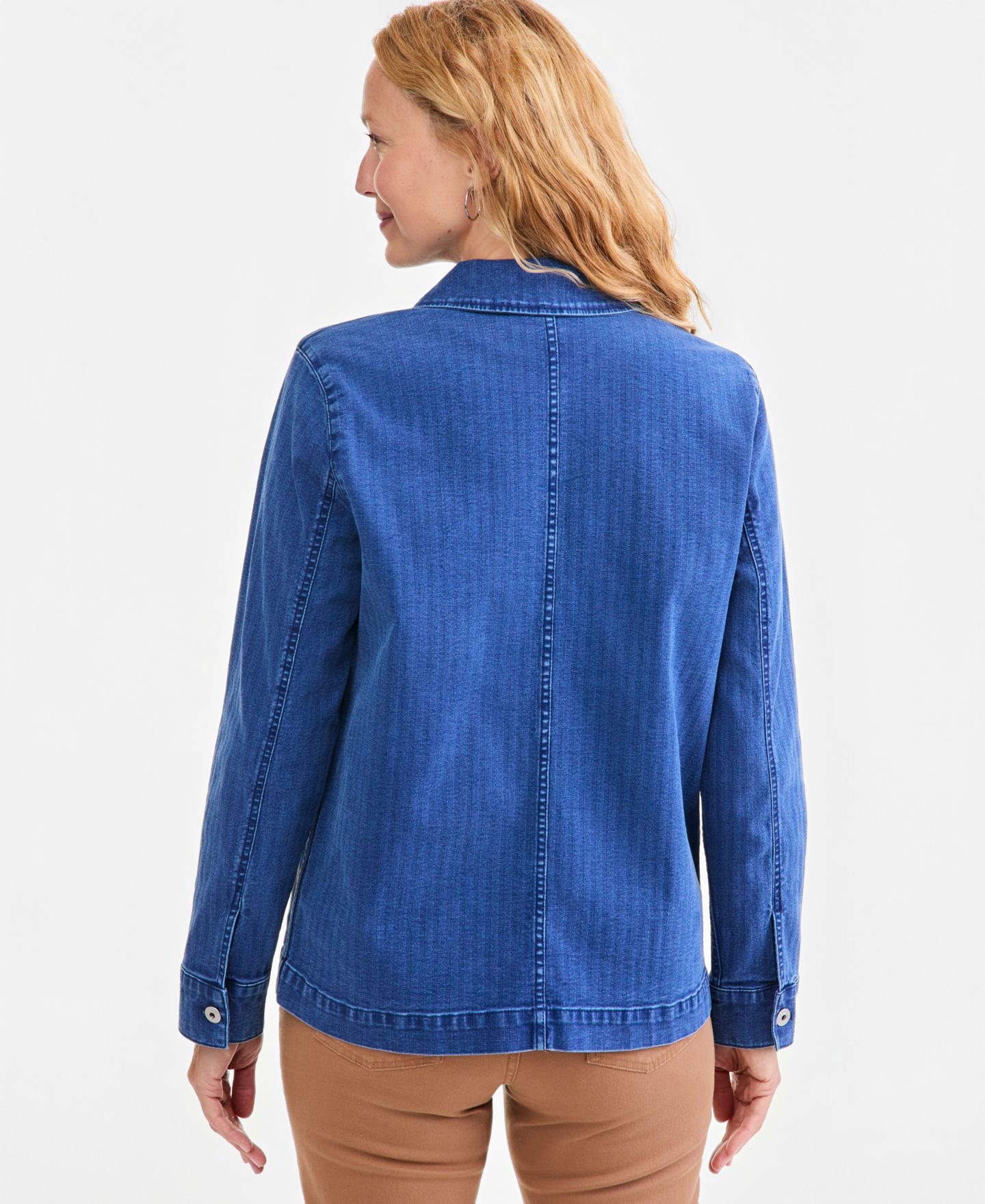 Женская куртка Style & Co Petite Denim Utility, цвет: Варёный — фото 4