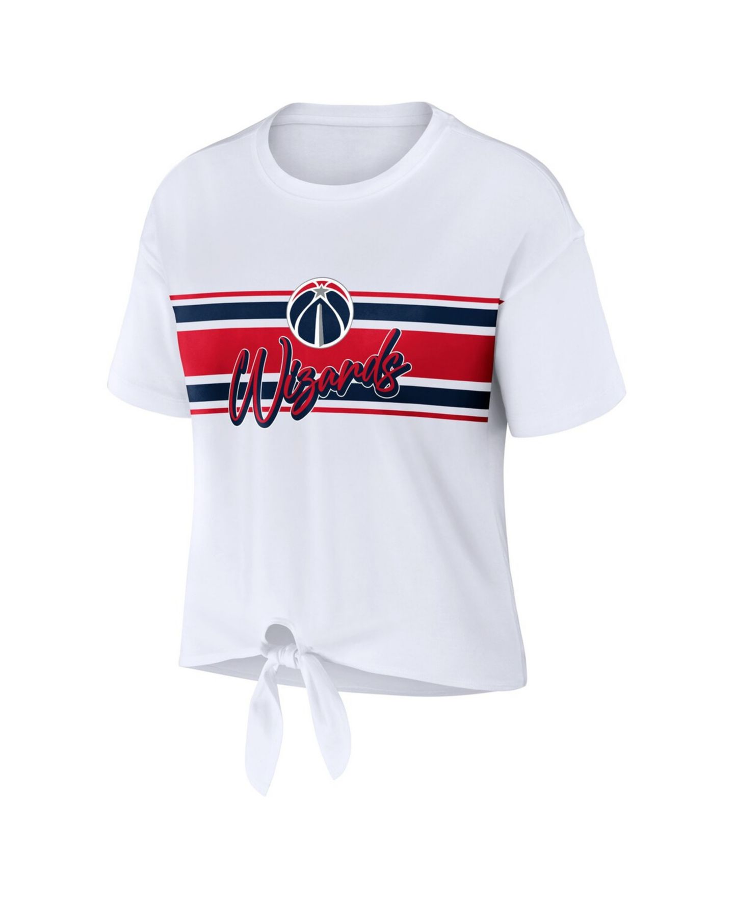 Женская футболка WEAR by Erin Andrews White Washington Wizards Tie-Front — фото 2