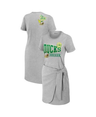 Women's Heather Gray Oregon Ducks Knotted T-Shirt Dress