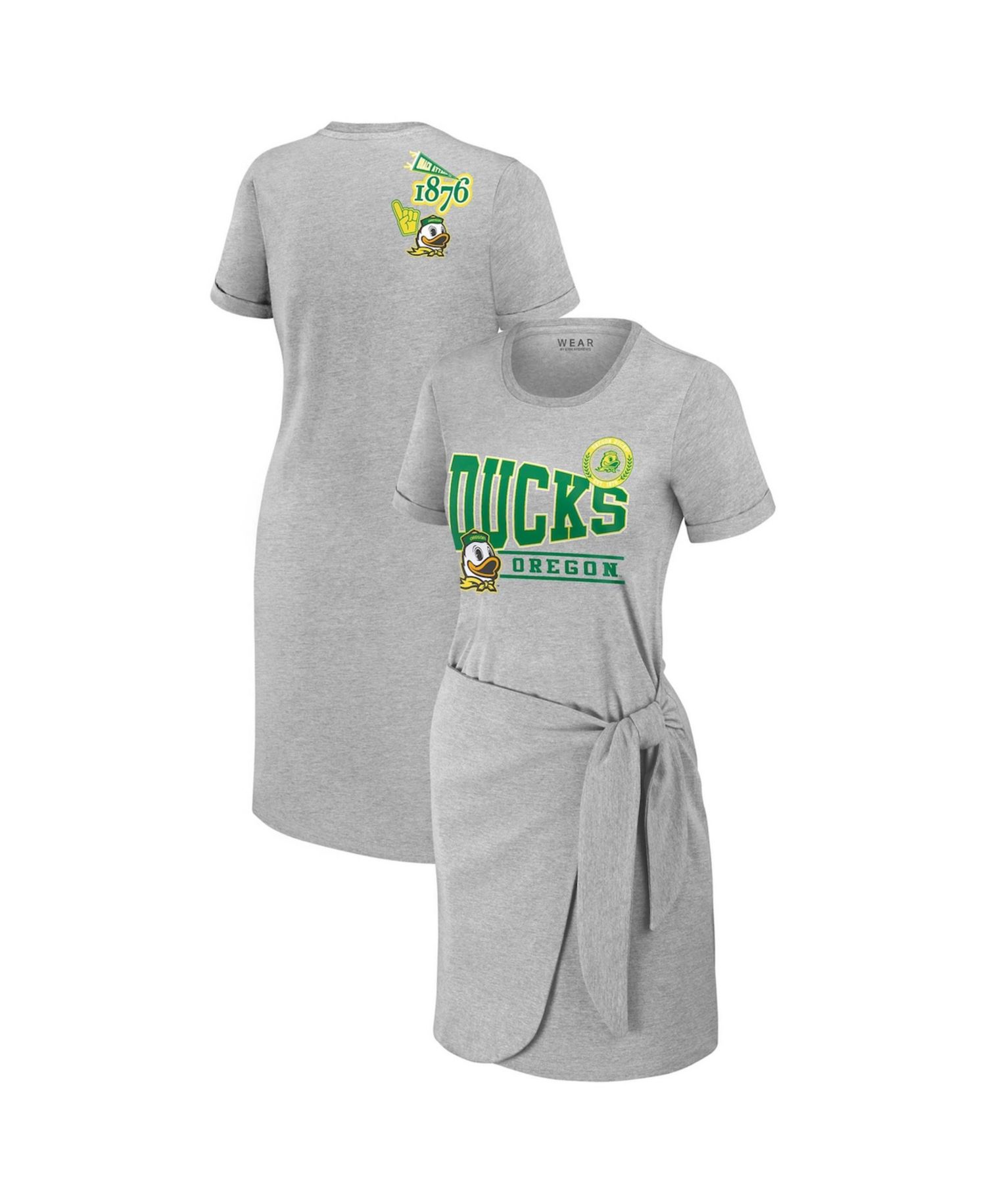 Women's Heather Gray Oregon Ducks Knotted T-Shirt Dress