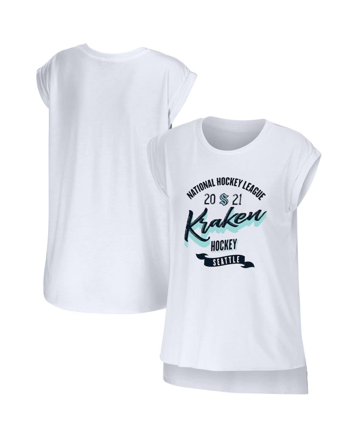 Женский топ WEAR by Erin Andrews White Seattle Kraken Domestic — фото 1