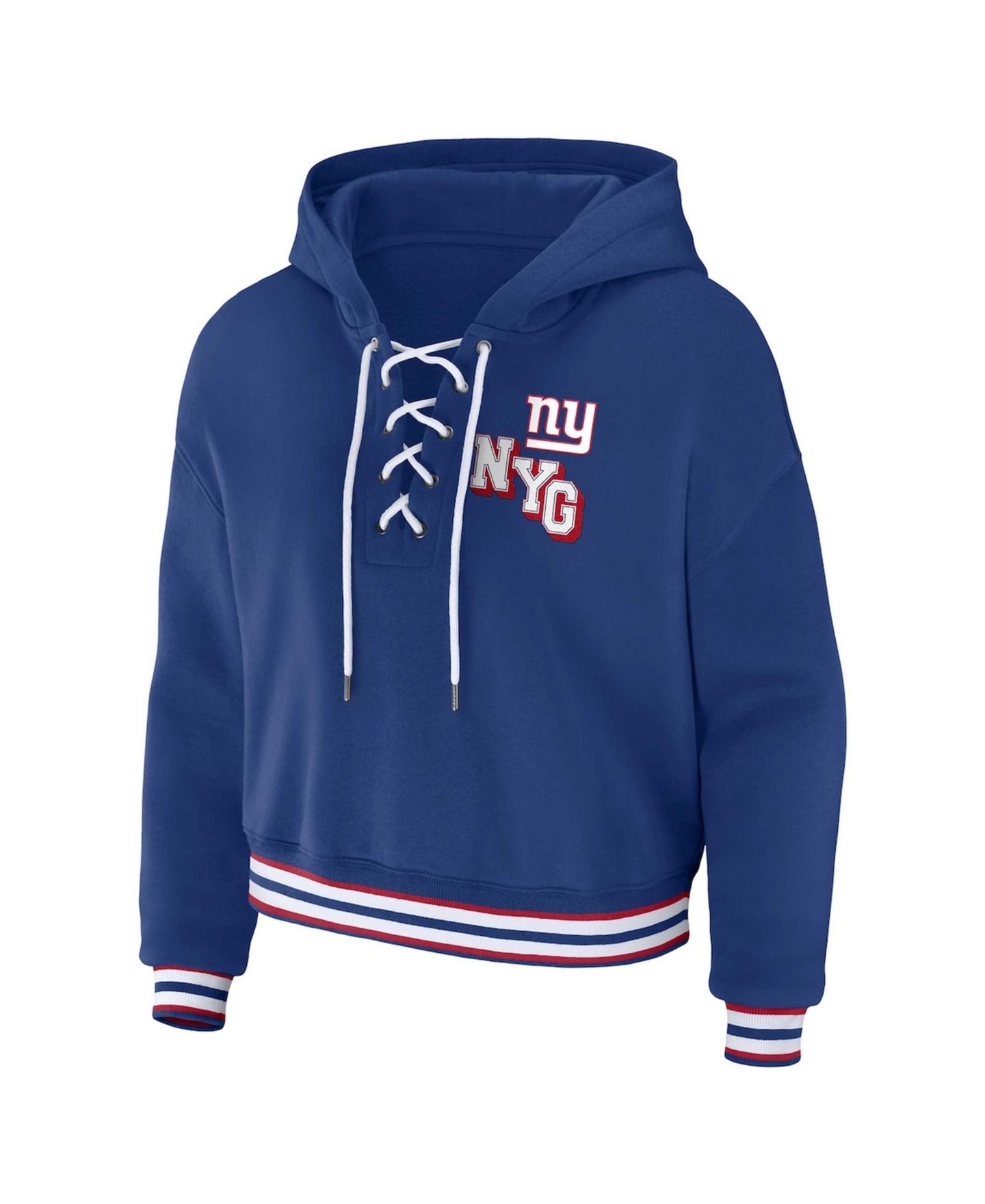 Женское худи WEAR by Erin Andrews Royal New York Giants Plus Size Lace-Up Pullover — фото 3