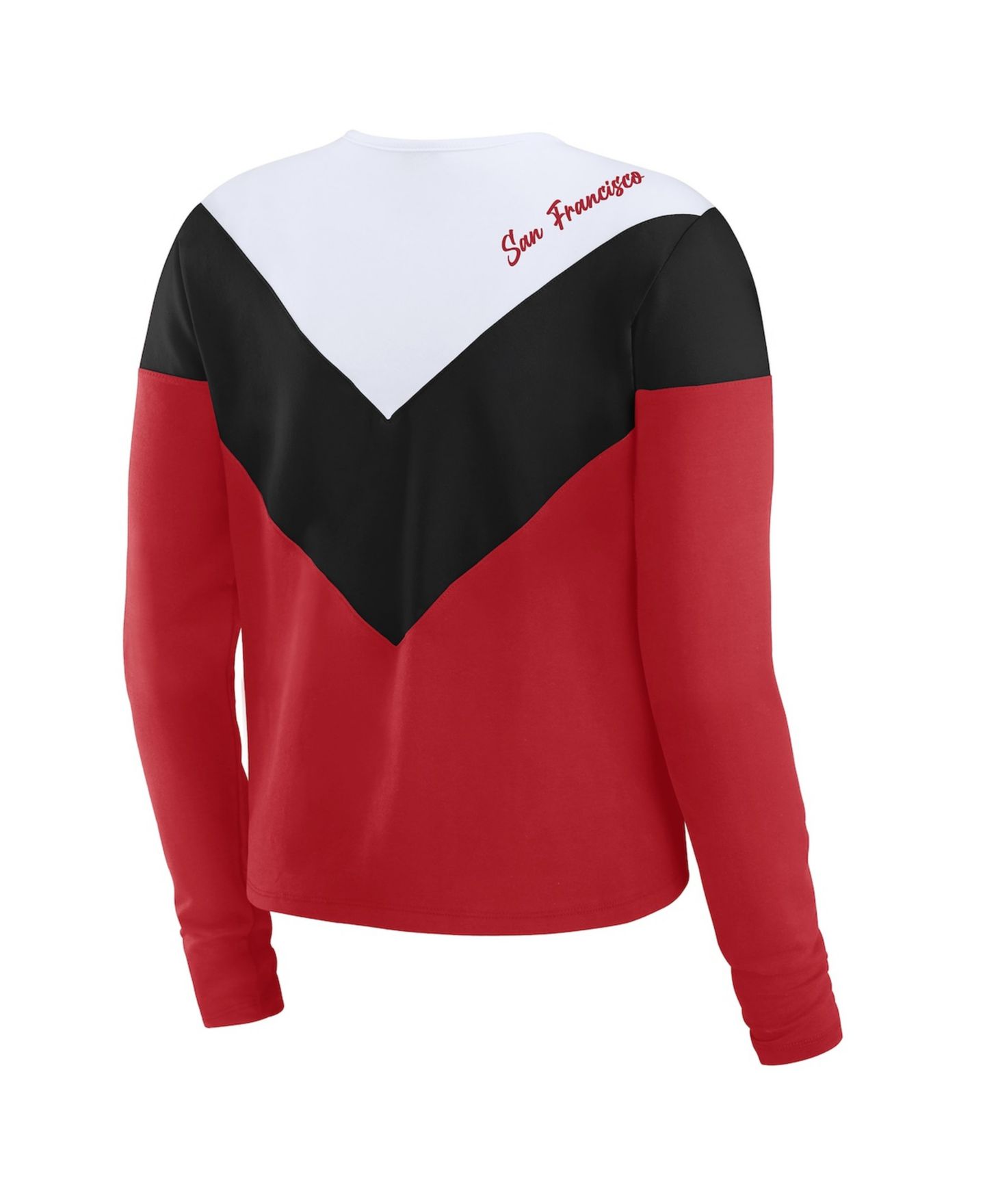 Женская футболка WEAR by Erin Andrews Scarlet/Black San Francisco 49ers Plus Size Chevron Tri-Blend Long Sleeve — фото 3