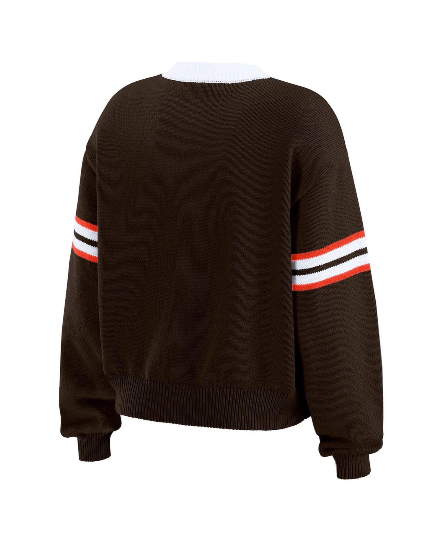 Women's Brown Cleveland Browns Lace-Up Sweater