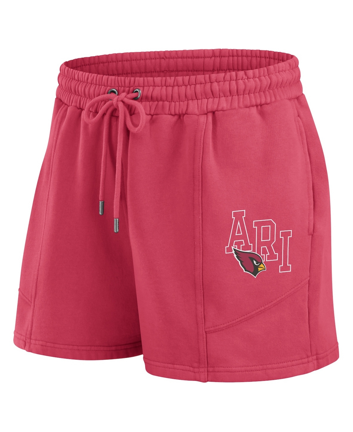 Wear by Erin Andrews Women's 2-Piece Cardinal Arizona Cardinals Washed Fleece Long Sleeve T-Shirt & Shorts Lounge Set