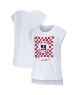 Women's White New York Giants Checker Muscle Tank Top