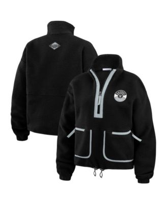 Women's Black Las Vegas Raiders Polar Fleece Half-Zip Jacket