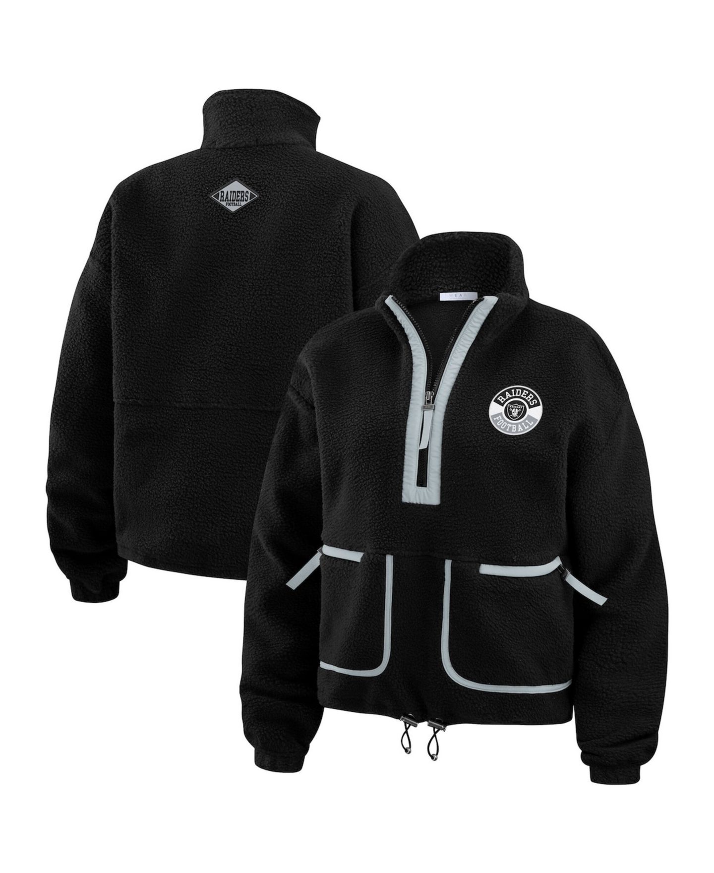 Женская куртка WEAR by Erin Andrews Black Las Vegas Raiders Polar Fleece Half-Zip — фото 1