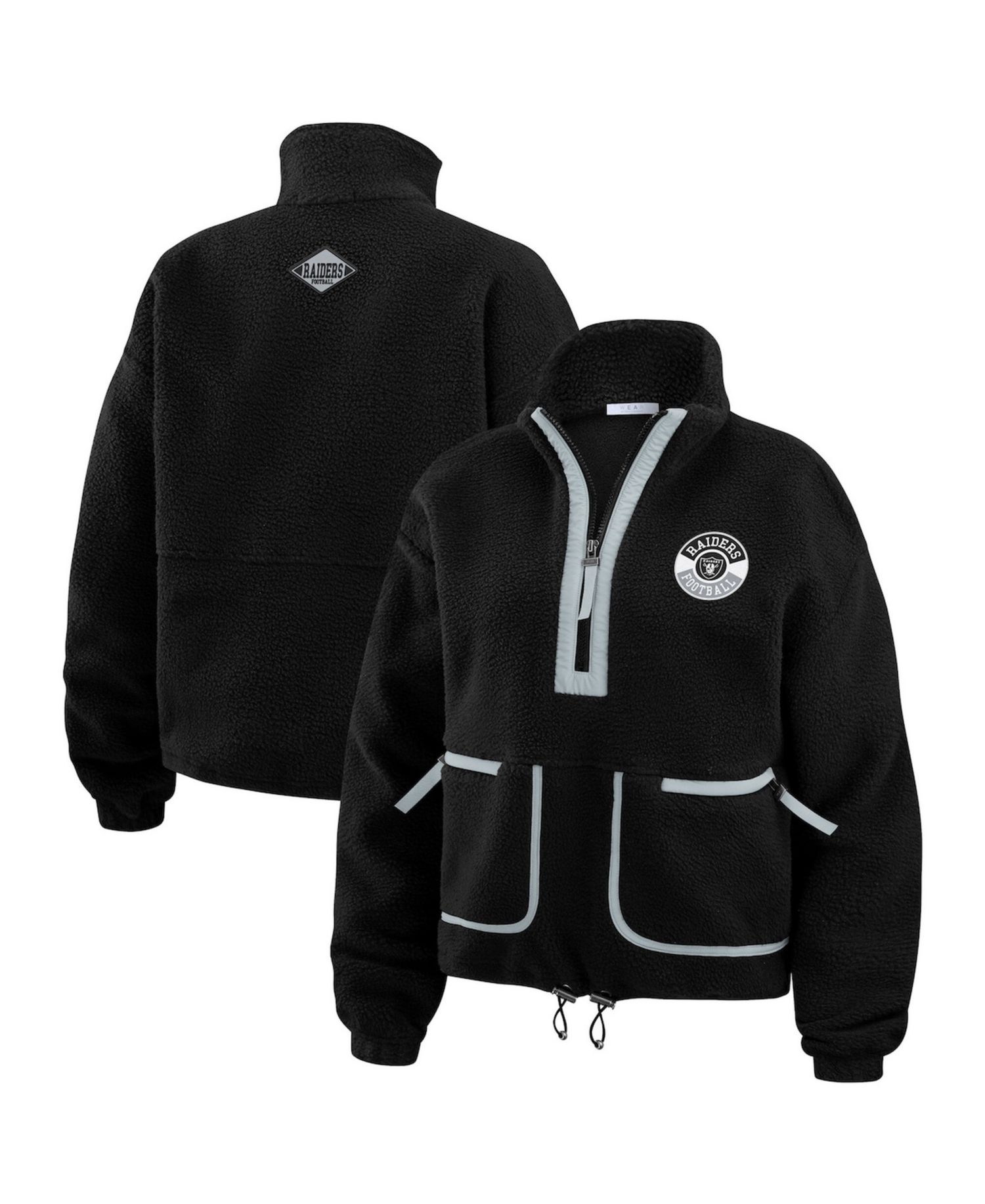 Women's Black Las Vegas Raiders Polar Fleece Half-Zip Jacket