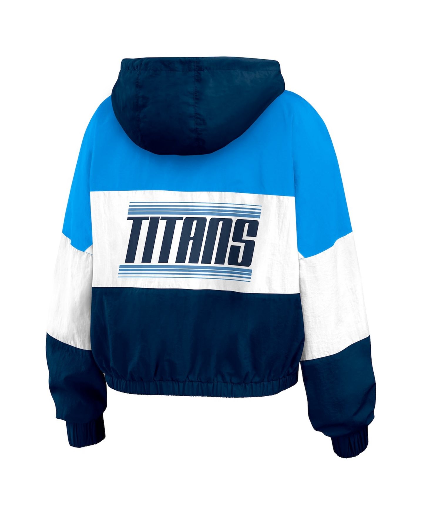 Женская куртка WEAR by Erin Andrews Navy/Light Blue Houston Oilers Plus Size Color Block Full-Zip Windbreaker — фото 3