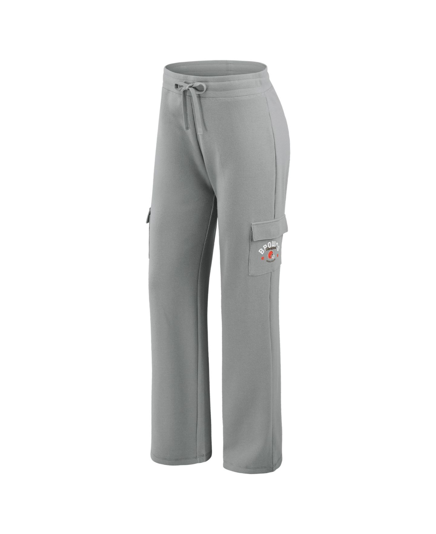 Женский комплект Wear by Erin Andrews Cleveland Browns: вафельный худи и брюки, серый — фото 4
