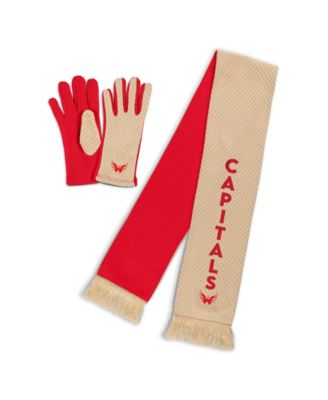 Women's Washington Capitals Tonal Microcheck Scarf Glove Set