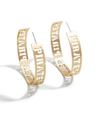 x Baublebar Pittsburgh Pirates Large Cutout Hoop Earrings