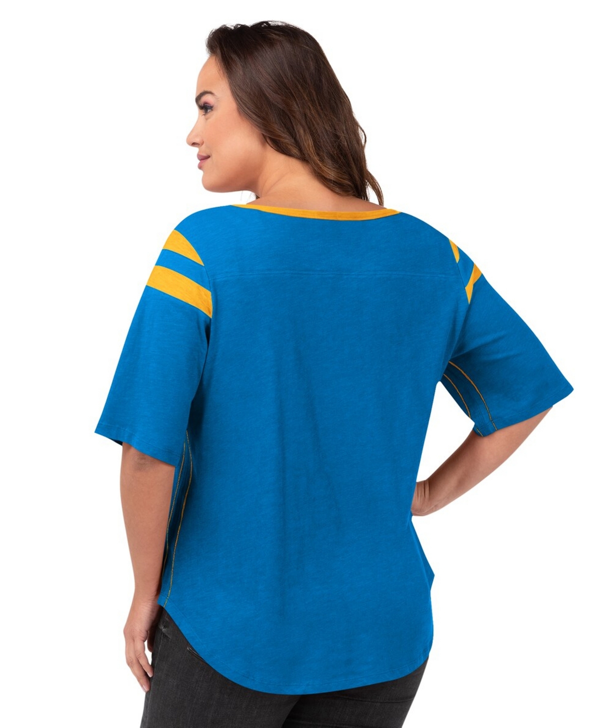 G-iii 4Her by Carl Banks Women's Light Blue Los Angeles Chargers Plus Linebacker T-Shirt