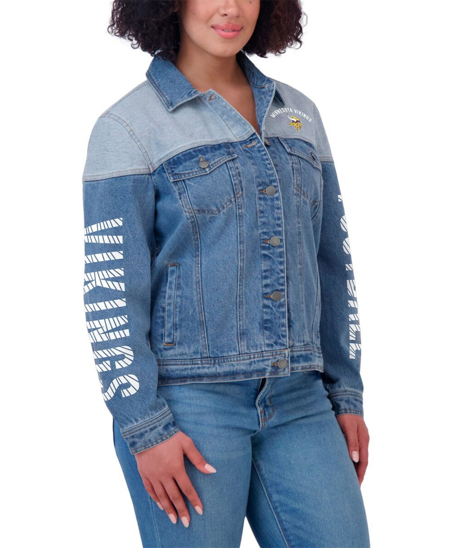 Women's Minnesota Vikings Full-Button Denim Jacket