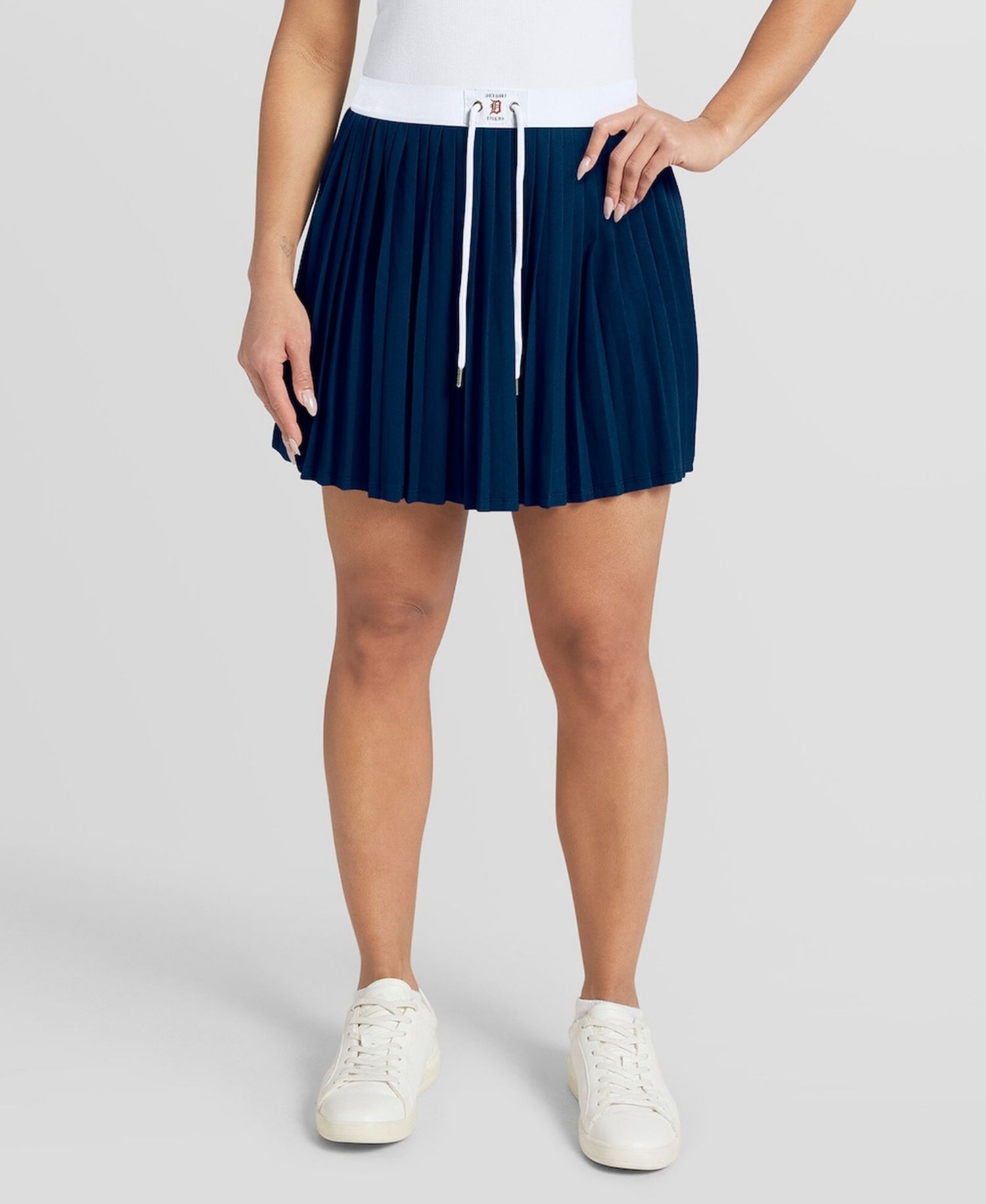 Women's Navy Detroit Tigers Pleated Skort