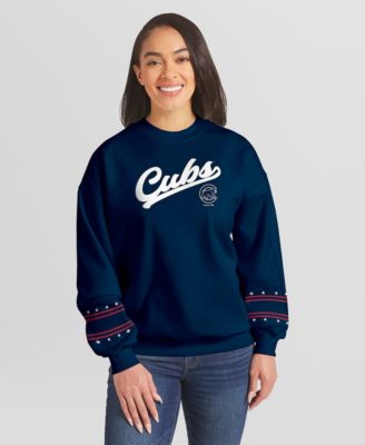 Women's Navy Chicago Cubs Americana Heavyweight Fleece Sweatshirt