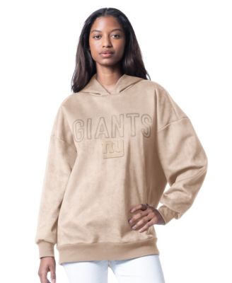 Women's Cream New York Giants Best Hitter Oversized Tunic Pullover Hoodie