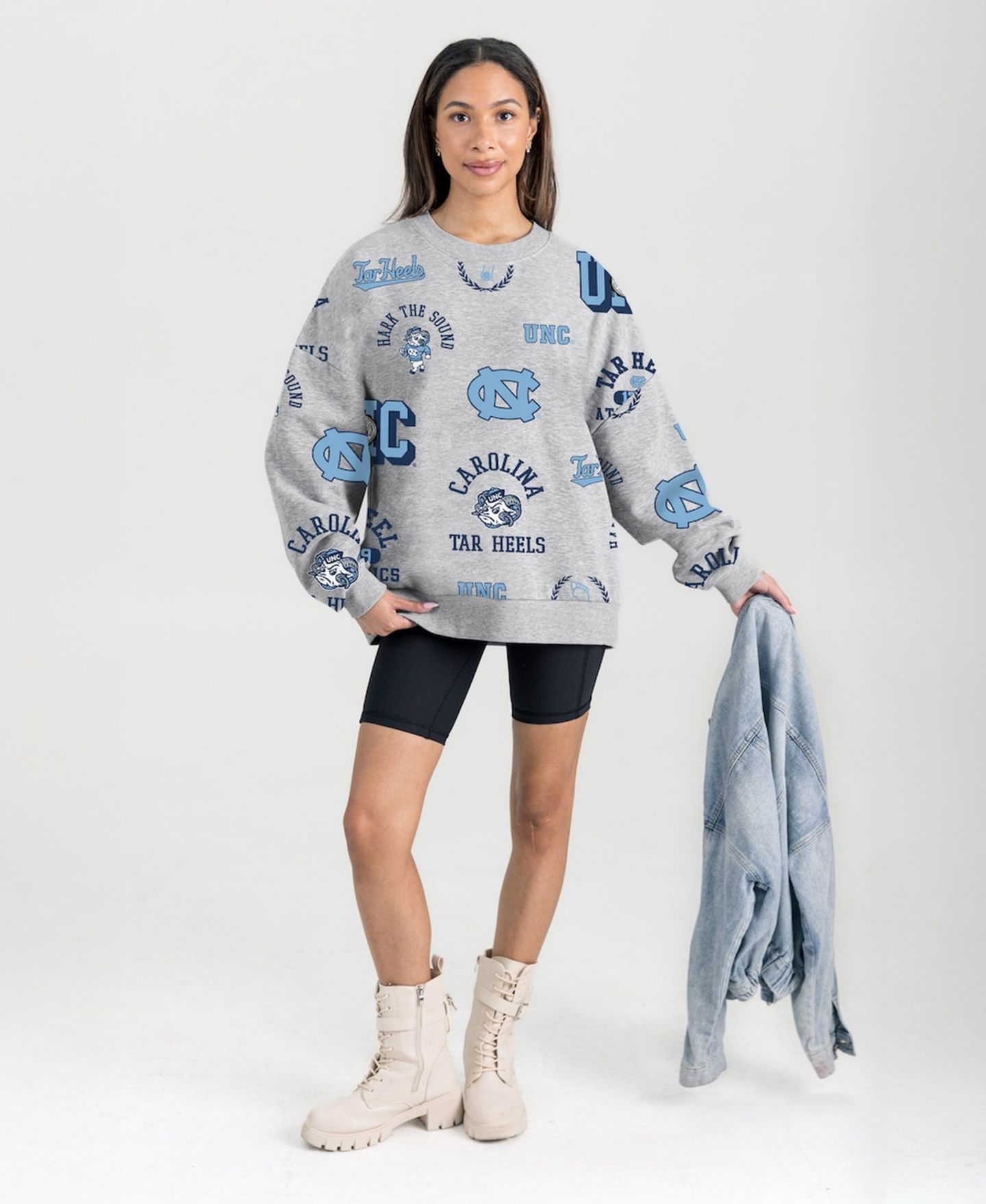 Женские толстовки Gameday Couture Gray North Carolina Tar Heels Always on Repeat Fleece — фото 3