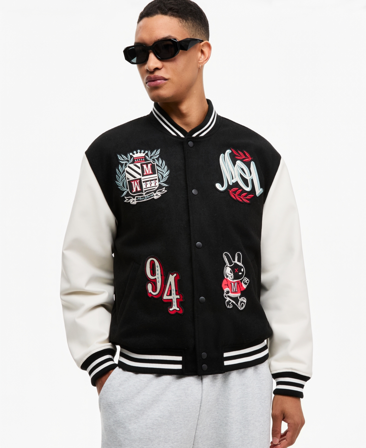 Mode of One Men's Patch Varsity Jacket, Macy's Exclusive