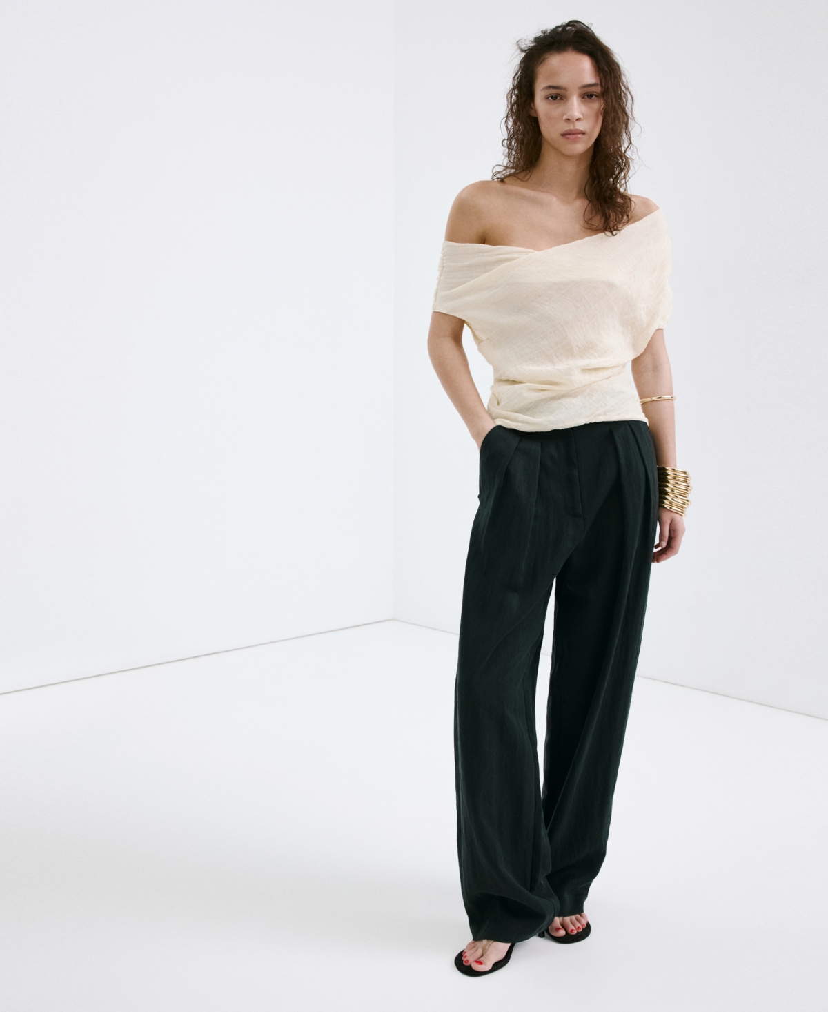 Mango Women's Straight-Fit Lyocell Pants