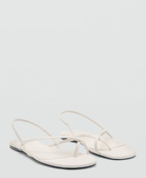 Женские сандалии Mango Criss-Cross Straps, цвет: Экрю