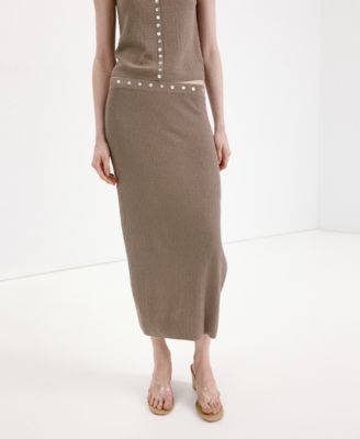 Women's Buttons And Side Slit Skirt