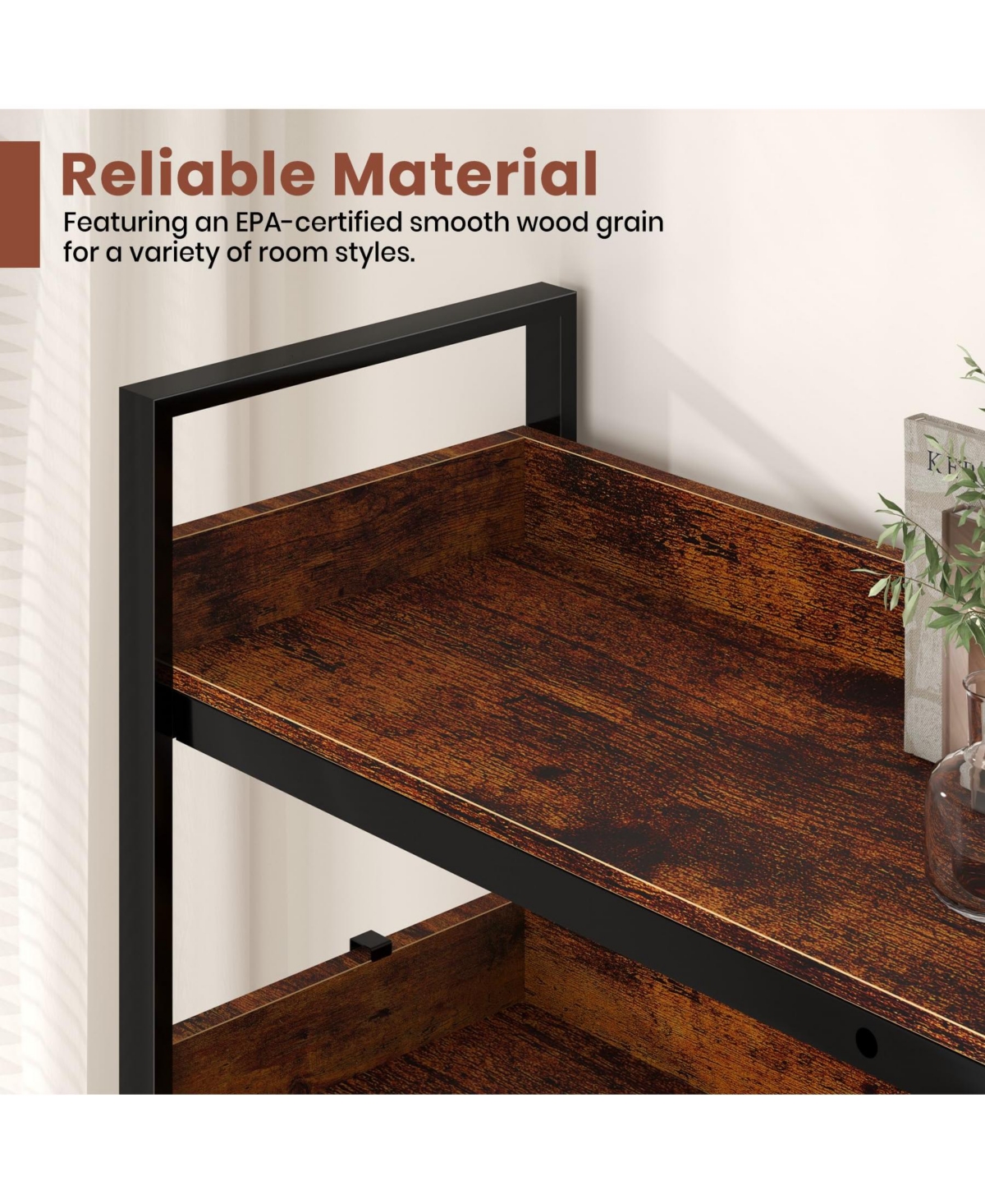 homfan L-Shaped Corner Bookshelf
