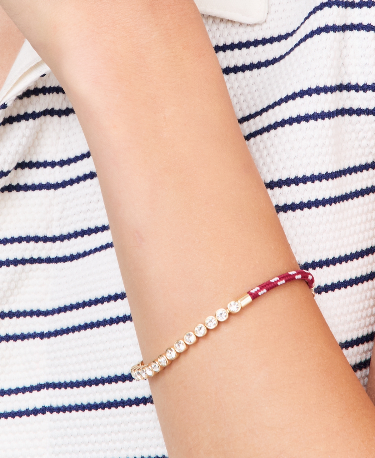 On 34th Crystal Cord Flex Tennis Bracelet, Macy's Exclusive