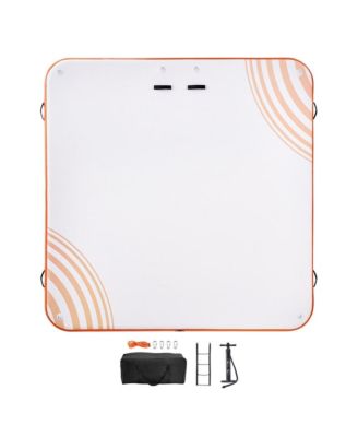Inflatable Floating Dock Square with Non-Slip Mat and Ladder