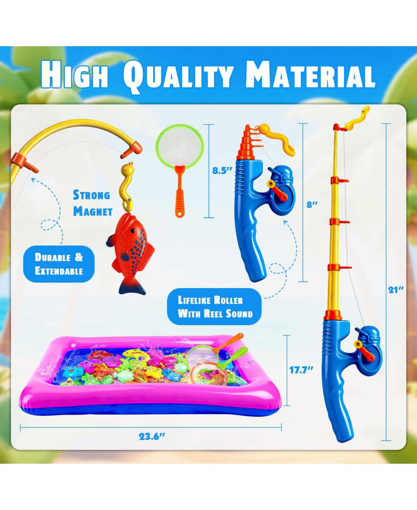 Детские игрушки GNUADZ 20-Piece Interactive Fishing Game Set, Ages 5-7, цвет: Разноцветный — фото 2