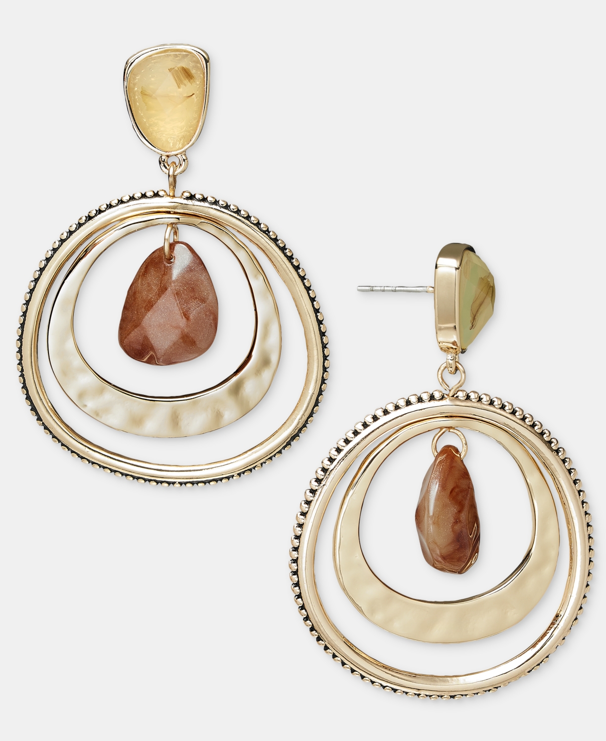 Style & Co Stone and Disc Drop Earrings, Macy's Exclusive