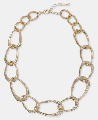 Glass Crystal Chain Collar Necklace