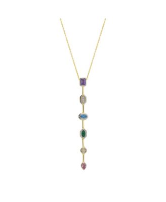Kaleidoscope Y Lariat Sterling Silver Drop Necklace
