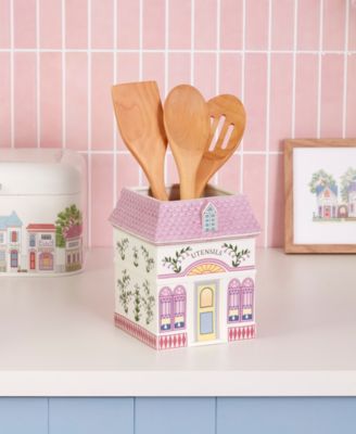 Lenox Spice Village Utensil Crock With Wood Utensils - Macy's