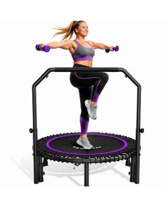 BT2 Mini Rebounder Trampoline with Handle, 450/550LBS Capacity, Bungee Fitness, Adjustable and Quiet, 40/48 Inch